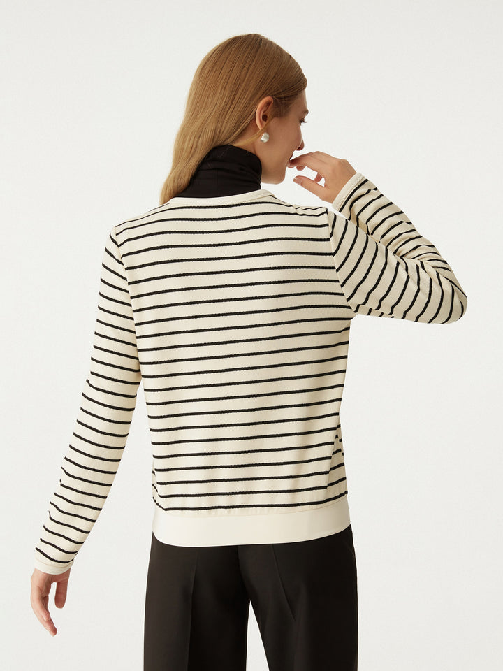 Stripy Gold Button Knit Jacket