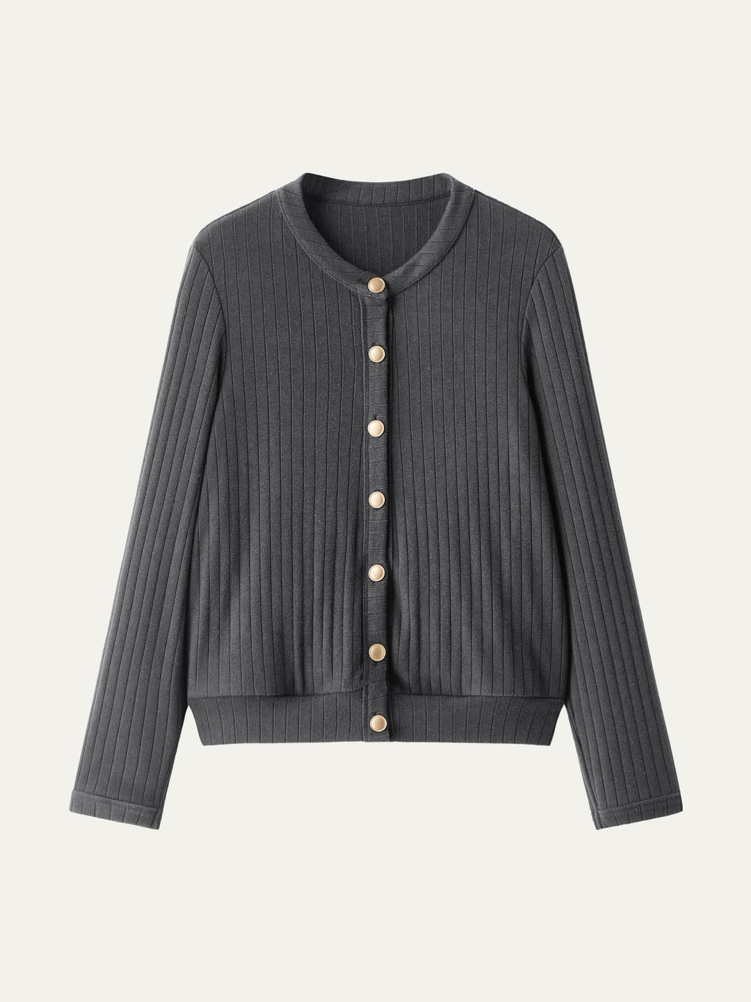 Wide Rib Button-Down Cardigan